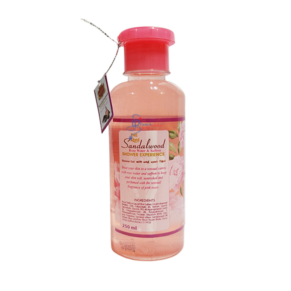 Body Wash Cream - Sandalwood - Rose Water & Saffron (250 ml) - Rani -பன்னீர் -குங்கும பூ வாசம்