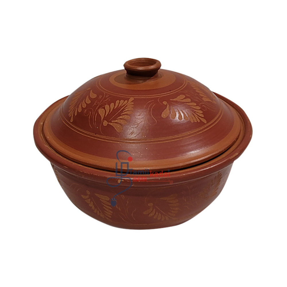 Curry pot with Lid-M - மண் சட்டி, மூடி